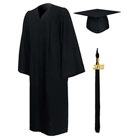 Mordely 2023 Graduation Klänning Set Mortarboard Hat