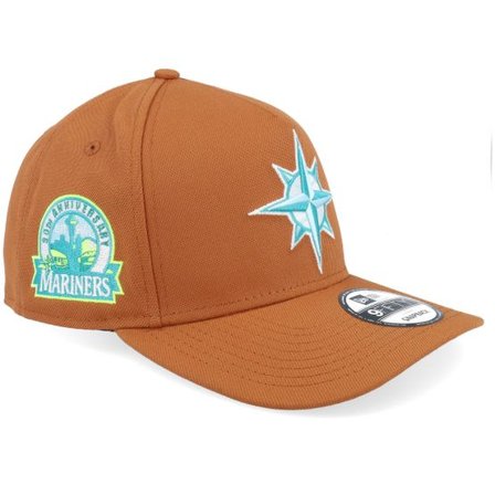 New Era - MLB Brun adjustable Keps - Hatstore Exclusive x Seattle Mariners 9FIFTY A-frame Brown/Teal A-Frame Adjustable @ Hatstore