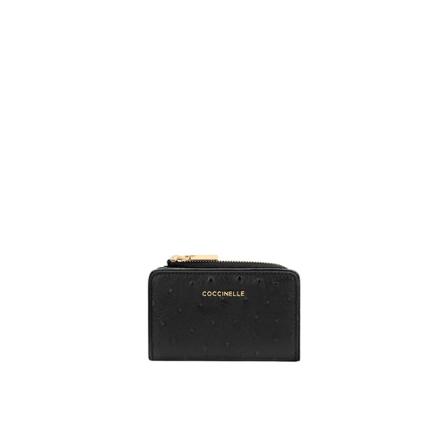 Coccinelle, Metallic Soft Wallet Czarny, Kobieta, Rozmiar: ONE Size