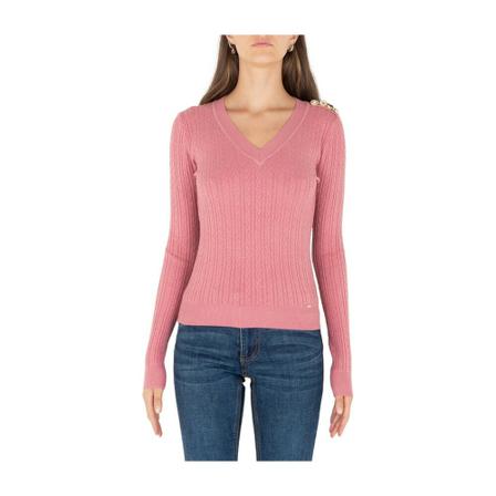 Fracomina V-neck Strik Pink, Dame Striktrøjer