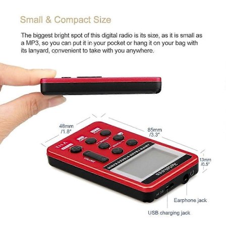 RETEKESS V-112 Portabel AM/FM Stereo Radio Ficka 2 Band Digital Tuning Radio Mini Mottagare