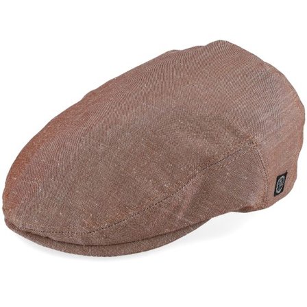 CTH Ericson - Brun flatcap Keps - Edward Linen Chambray Chestnut Flat Cap @ Hatstore