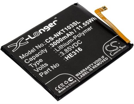 Batteri till SmartPhone, Mobil för Nokia 6, 6 Dual SIM, TA-1025 m.fl.