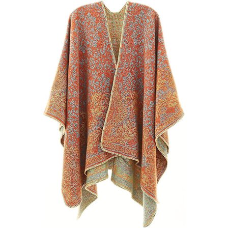 Vinter varm ternet sjal wrap til kvinder åben front poncho kappe