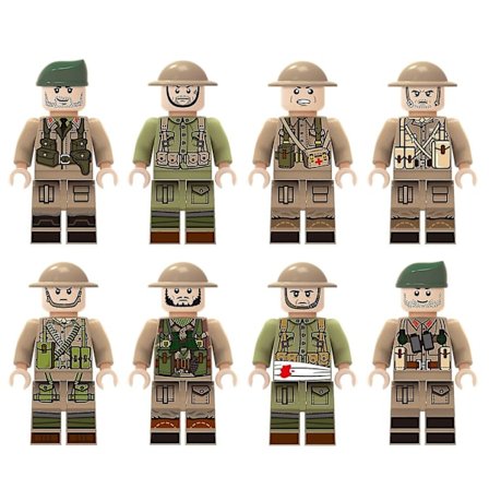 Militær Byggeklods Minifigur Soldat Soldat Dukke Model Byggeklods 8 stk