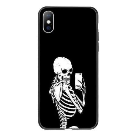 Iphone 13, Pro & Max Skal Med Skelett Som Tar En Selfie I Spegel Black One Size