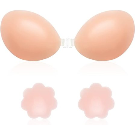 Selvklæbende BH, Usynlig BH uden ryg Push-up i silikone Genanvendelig til kvinder