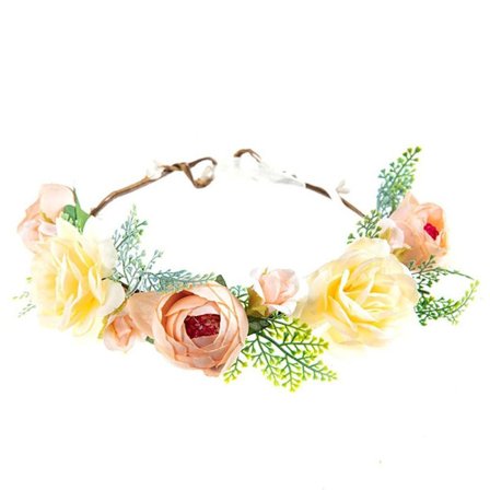 Kukkapääpanta Bohemian Flowers Wreath CHAMPAGNE