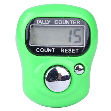 Elektronisk Finger Counter Finger Ring Timer GRØNN