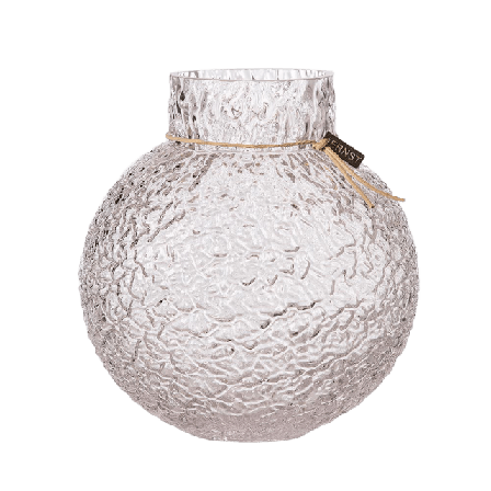 ERNST Rund glasvas med mönstrad struktur Vaser Transparant d21 h22