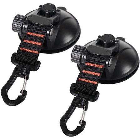 2 stk. Heavy duty todelt campingutstyr med oppgradert sugekoppkrok, bunt sugekopp campingtilbehør med fast krok