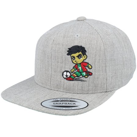 Kiddo Cap - Grå snapback Keps - Kids Little Football Player Heather Grey Snapback @ Hatstore