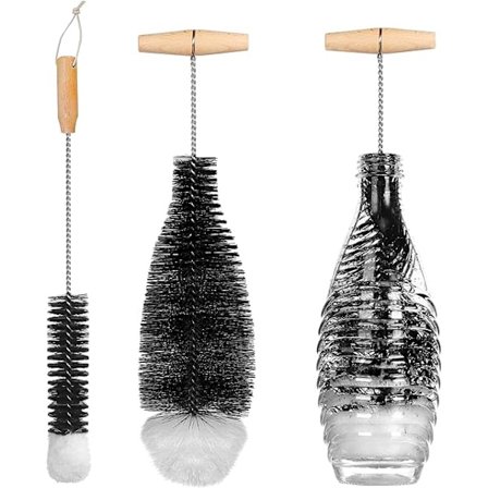 Sett med 2 flaskebørste rengjøringsbørster flaskebørste avansert rengjøring