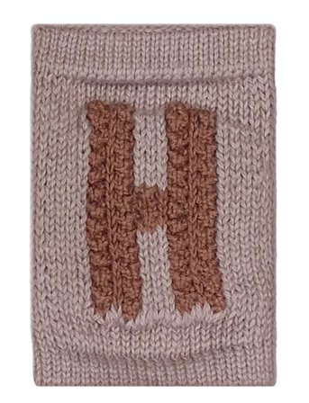 Knitted Letter H, Rose Beige Smallstuff
