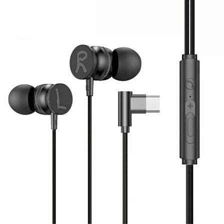 USB-C hovedtelefon med mikrofon magnetisk in-ear gaming - Sort