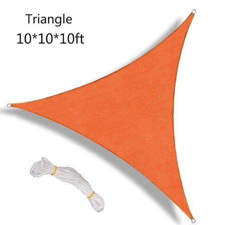 10 * 10 * 10ft Utendørs skygge seil terrasse solskjerm markise hage solseil 98% Uv blokk Ny