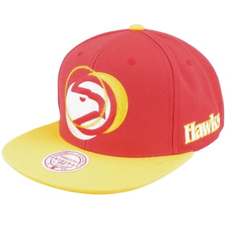 Mitchell & Ness - NBA Rot snapback Cap - Atlanta Hawks Logo Blur Red/Yellow Snapback @ Hatstore