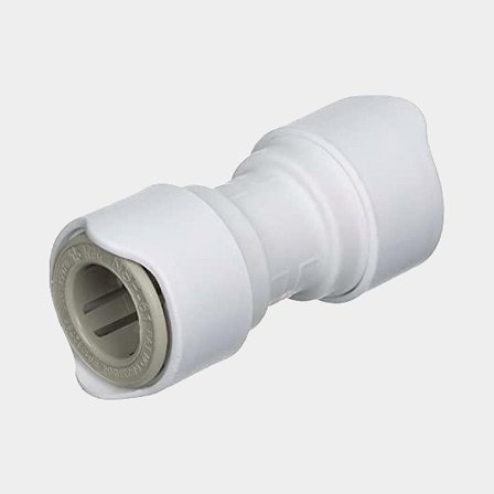Raccordo Whale Equal Straight, plastica, Whale Quick Connect 15 mm (WS15) (interno), bianco, confezione da 100