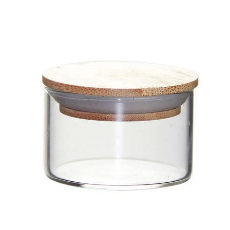 Set med 10 40 ml glasburkar för kryddor, små hermetiska burkar med förvaringslock av bambu