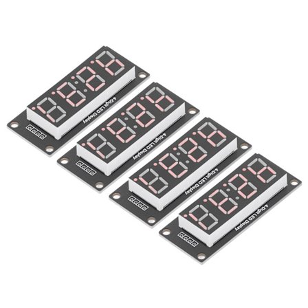 4 Sæt 4-cifret Digitalt Rør LED Display Board 7 Segmenter Ur Modul TM1637 0.56in Rød MRA041D