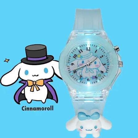 Ny Cartoon Barn Digital Klocka Färgglada Blinkande Ljus Barnklocka med Luminous, Klockarmband Silikon Docka, Student Presentklocka Light Blue