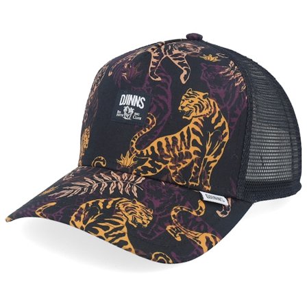 Djinns - Schwarz Trucker Cap - Hft Cap Aloha Tiger Dark A-Frame Trucker @ Hatstore