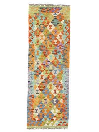 Kelim Afghan Old Stil Teppich Handgewebt 69X202 Läufer Braun/Dunkelgrau Afghanistan