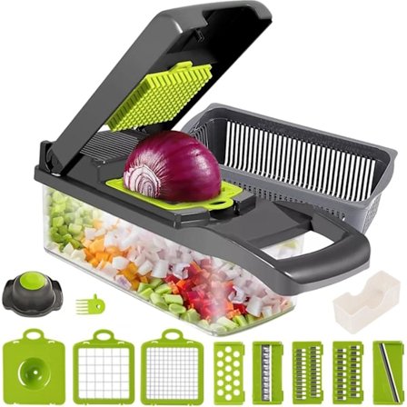 Køkkenmandolin, 13 i 1 Professionel Multifunktionel Mandolin