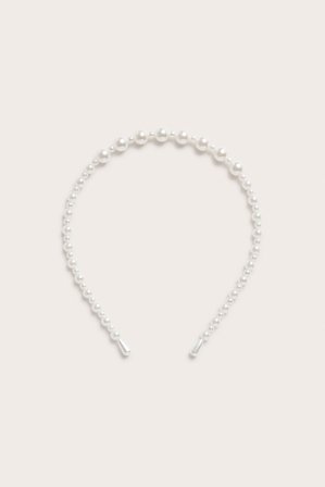 Kappahl | Diadem med perler | Offwhite