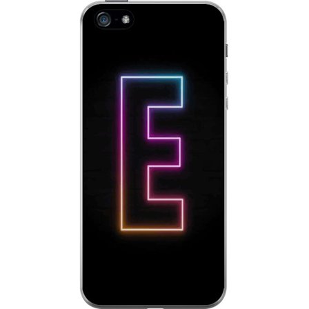 Yhteensopiva Puhelinkuori Apple Apple iPhone 5 Minimalistinen neonkirjain E kirkkaissa väreissä tummaa taustaa vasten modernissa ja tyylikkäässä