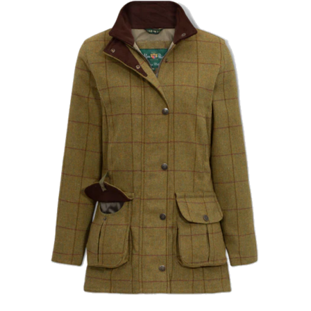 Alan Paine Rutland Ladies Waterproof Tweed Coat Lichen