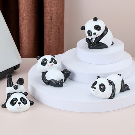 4 Röda Panda-dockor i Resin Dekoration Barnrum Vardagsrum TV