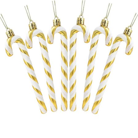 Julgransprydnader i form av polkagrisar (6-pack) - Festliga juldekorationer