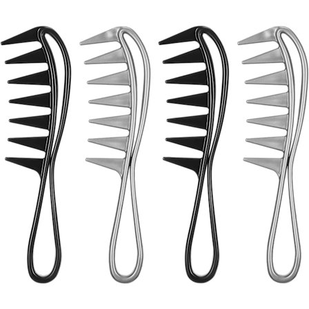 Bredtannet kam 4 stykker plast hai kam bred kam for menn hår kam