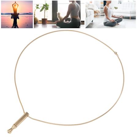 Stressavlastande andningshalsband unisex minska ångest lindra tryck moderiktigt meditationshalsband guld