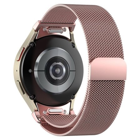 Samsung Galaxy Watch Universal 20 mm klockarmband i rostfritt stål med snabbkoppling - Rosa Ros