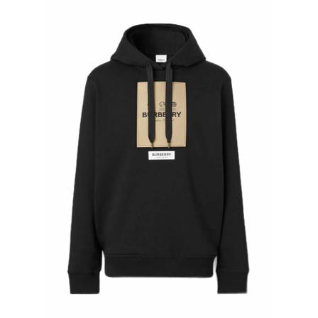 Burberry, Sweatshirt Apply label Czarny, Mężczyzna, Rozmiar: L