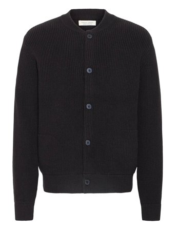 Cfrodhe Baseball Knit Cardigan Black Casual Friday
