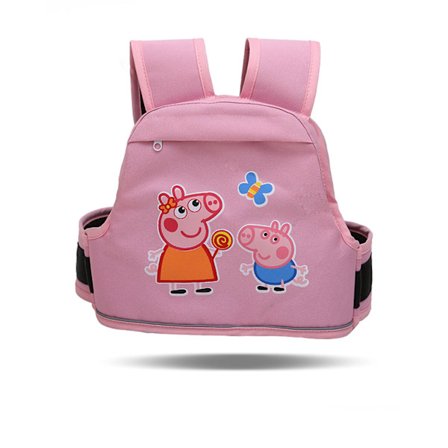 Motorcykelsele til børn 3D Honeycomb Åndbar Reflekterende sikkerhedsrem med lomme til cykler Motorcykler Pink Two Little Pigs