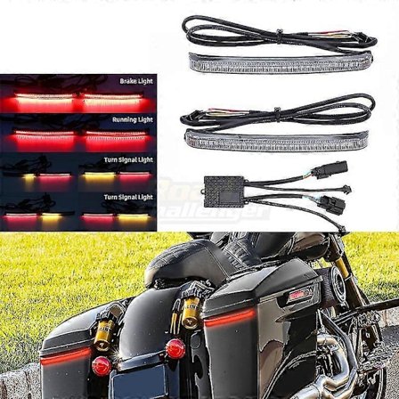 Moottoripyörän LED-sivulaukkujen jarruvalo virtaavalla suuntavilkulla Harley Cvo Touring Electra Road Glide Ultra Limited 2014-uudempiin