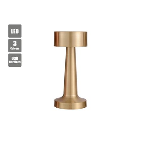 1 stk. Stilfuld LED Trådløs Bordlampe Touch Kontrol Dæmpbar Farveskift Natlampe USB Genopladelig Guld