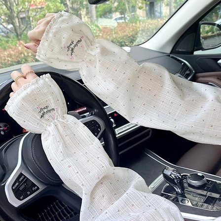 Sommar Koreansk version lätta, andningsbara ärmar för kvinnor, friskt solskydd för utomhuskörning, armärmar, lös elastisk solskydd