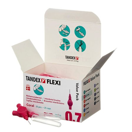 Tandex FLEXI Mellemrumsbørste Coral, Medicin & Pleje, Mund & Tandpleje, Tandstikker
