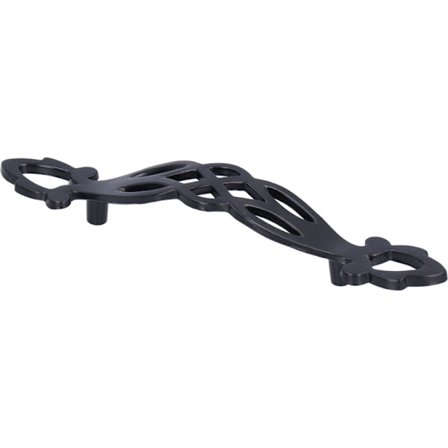 Svart handtag i aluminiumlegering med skruvar, skåpknopp för möbler och lådor