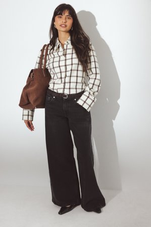 NA-KD Jean taille mi avec empiècements - Jeans taille mi-haute - Gris - EU 40