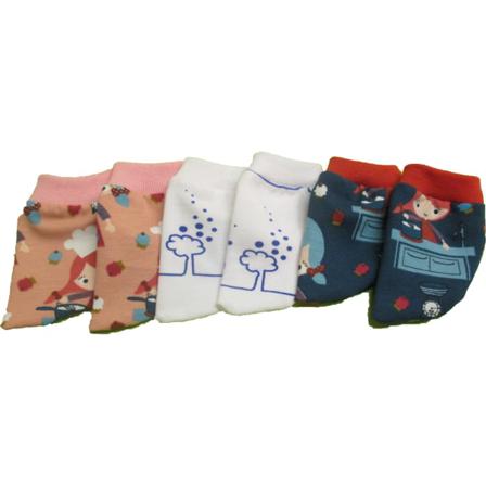 3-pack Sockor I Blå/vit/rosa Trikå Till Skrållan Och Baby Born Blå/vit/rosa