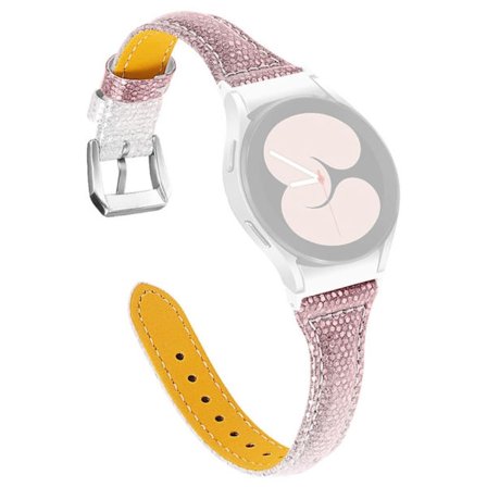 Samsung Galaxy Watch 5 / 5 Pro gradientfärgad klockarmband i koskinnläder - Silver / Rosa