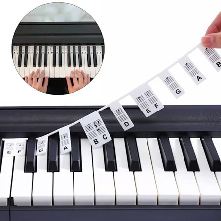 Aftagelige Etiketter til Piano / Keyboard - 61 tangenter