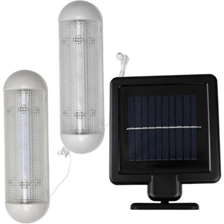 [CA] Solcellepaneler for skur, solcellebelysning med snor, LED dobbel lampe