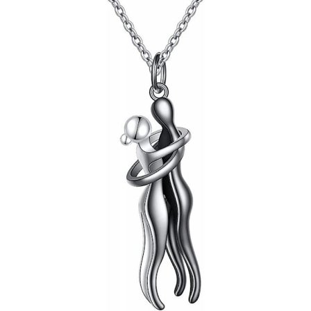 Parhalsband i S925 Sterling Silver, Kramhalsband, Kärlekssmycke för Honom och Henne, Kärleksgåva till Alla Hjärtans Dag IAX DKE